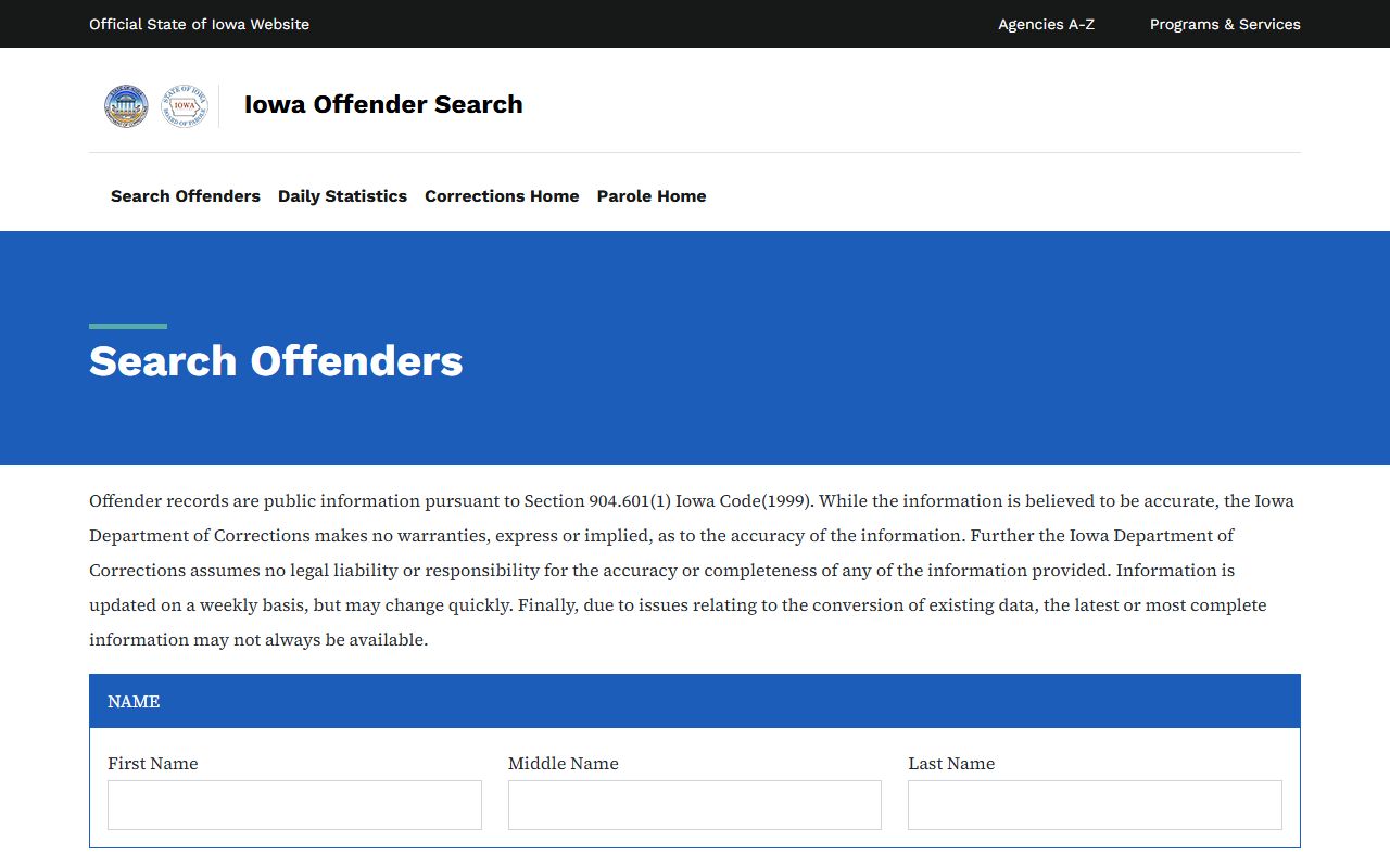 Taylor County inmate population Iowa DOC offender search